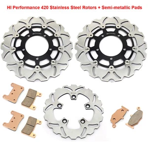 GSXR 600 750 (2006 2007) GSXR1000 07 08 Front Rear Brake Rotors Pads FOR Suzuki - Picture 1 of 12