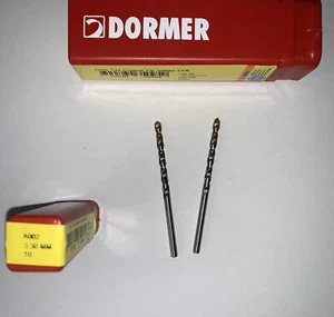 DORMER A002 HSS Tin Coated Jobber Drills - High Speed Steel Twist Bits 3.3mm X 2 - Picture 1 of 1