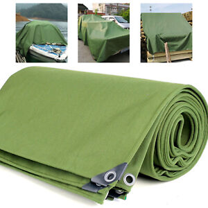 Water Resistant Canvas Tarp Heavy Duty w/ Grommet Tarpaulin Cover for Car Canopy