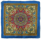 22'x22' Ornate Paisley Mosaic Multi Color Blue 100% Cotton Bandana Bandanna