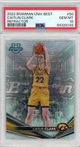 Graded 2022 Bowman U Best Caitlin Clark #50 Refractor RC Basketball Card PSA 10 - Picture 1 of 2