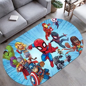 Spiderman Rug, Heroes Rug, Kids Room Rug, Child Room Rug, Home Decor Rug,Oval - Picture 1 of 10