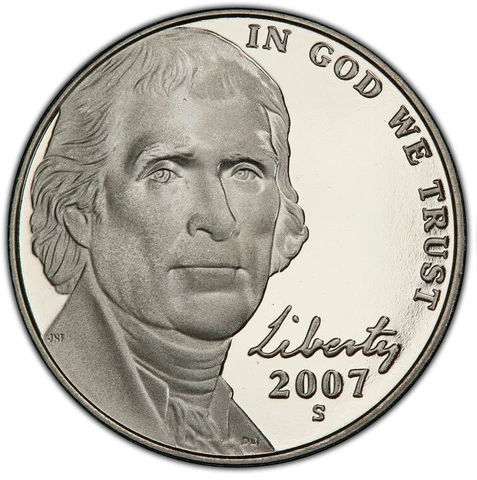 GEM PROOF 2007-S JEFFERSON NICKEL San Francisco Mint USA 5c BUY MORE & SAVE MORE Cover