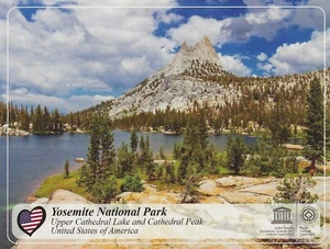 Postkarte California Yosemite Nat'l Park Upper Cathedral Lake UNESCO WHS Stätte MNT - Bild 1 von 2