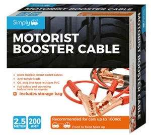 Simply SM200B Batería de Refuerzo Cable (Cables Arranque) 2.5m Largo 200 - Imagen 1 de 9