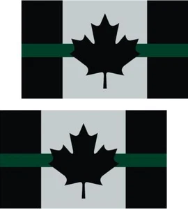 2 - 5" Canada Green Line Canadian Subdued Military Flag Decal Maple Sticker  - Imagen 1 de 1