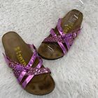 Birkenstock Tatami Magenta Purple Metallic Embellished Sandals Size 8 Narrow