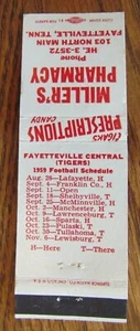 FÚTBOL: 1959 FAYETTEVILLE CENTRAL TIGERS (PORTADA DE MATCHBOOK DEPORTIVO) -F9 - Imagen 1 de 1