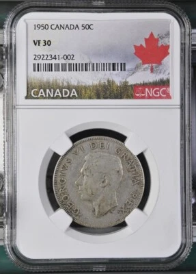 1950 Canada 50 Cents - George VI - NGC VF 30 - Image 1 of 2