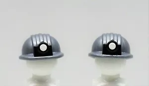 2 x HELM SILBER MIT STIRNLAMPE PLAYMOBIL zu Bergmann Bergarbeiter Mine Bau RAR ! - Picture 1 of 5