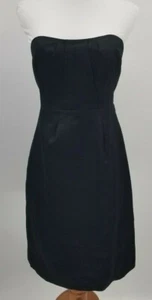 Vestido J CREW Talla 4 Erica Algodón Cady Sin Tirantes Nuevo Negro - Imagen 1 de 4