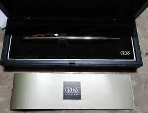Vintage Cross Pen #4502 10Kt Gold Filled Pen in Hard Case Ballpoint Ribbed Works - Picture 1 of 8