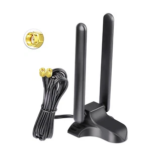 WiFi 6E Antenne WLAN Signal Verstärker Tri-Band Magnetic Base mit RP-SMA 2M - Bild 1 von 21