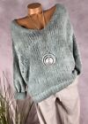 Grobstrick Pullover Italy  Wolle washed out look SALBEI 36 38 40
