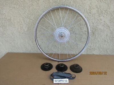 24'' REAR HEAVY DUTY SPOKES  BICYCLE WHEEL, 5,6,or 7 speeds  FOR MTB, CRUISER, - Image 1 of 4