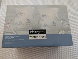 Pfaltzgraff Winter Frost Pattern Frosted Mini Hurricane Kerzenhalter 2er Set - Bild 1 von 6