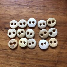 15 Antique Bovine Bone (2-Hole/Large Eye) Underwear Reenactment Buttons