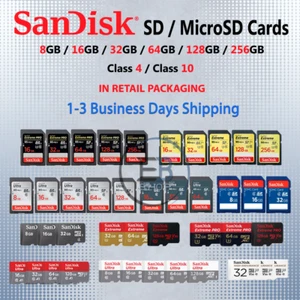 SanDisk SD Card OR Micro SD Cards 4gb 8gb 16gb 32gb 64gb 128gb lot Fast Memory - Picture 1 of 44