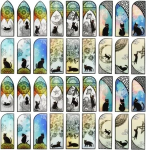 Beautiful Bookmark Cat Stained Glass Plastic Stylish Cute Freeship - Imagen 1 de 9