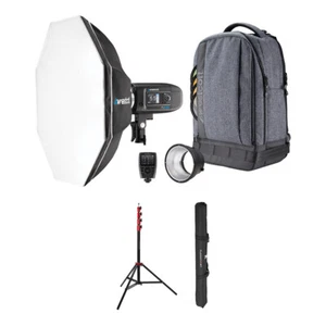 Westcott FJ400 Strobe 1-Light Backpack Kit, Bundle With Light Stand, Red/9.5' - Picture 1 of 10