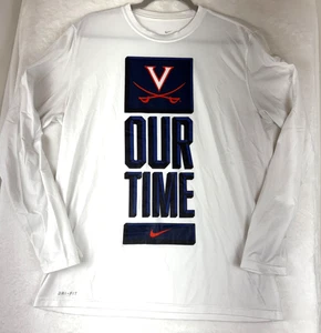 Nike Dri-Fit White Virginia Cavaliers L Long Sleeve Shirt "Our Time" White - Picture 1 of 6