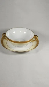 BAVARIA TIRSCHENREUTH CLIFTON 4246 FLAT CREAM SOUP BOWL & SAUCER SET - Picture 1 of 11
