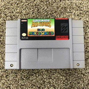 Super Mario All-Stars Mario World SNES Game Cartridge Only Authentic Tested - Picture 1 of 4