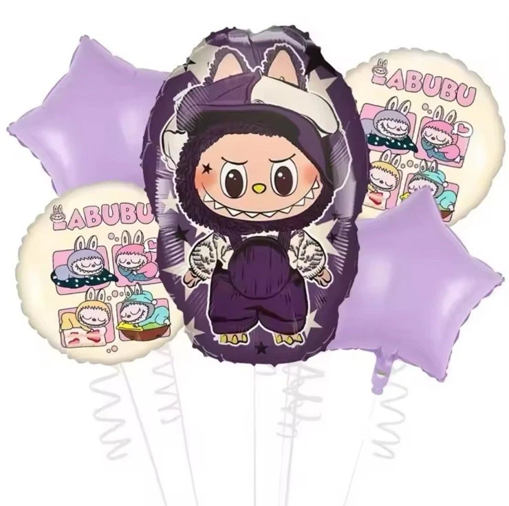 MONSTRUO PELUCHE FIESTA CUMPLEAÑOS DECORACIÓN GLOBOS LÁMINA MYLAR 5 PIEZAS - Púrpura Foto 1 de 1