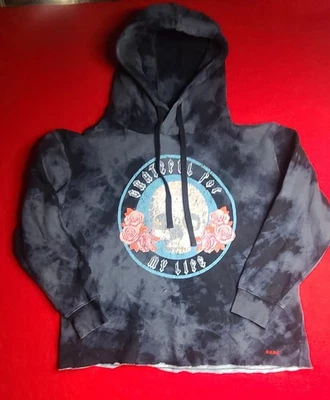 Peace Love World Hoodie Womans 1X Black Oversized Hood Pullover Cowlneck Relaxed - Image 1 of 4