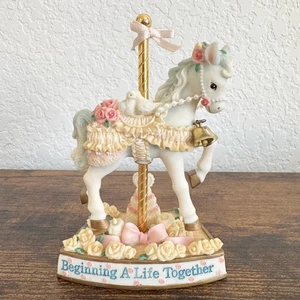 Karussell Pferd Porzellan Figur detailliert Rosen Tauben Band Perlen Kuchen hübsch - Bild 1 von 17