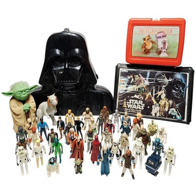 Vintage Star Wars 44 Figure Lot Collection ESB Darth Vader Figure Case 1977-84  - Image 1 of 4