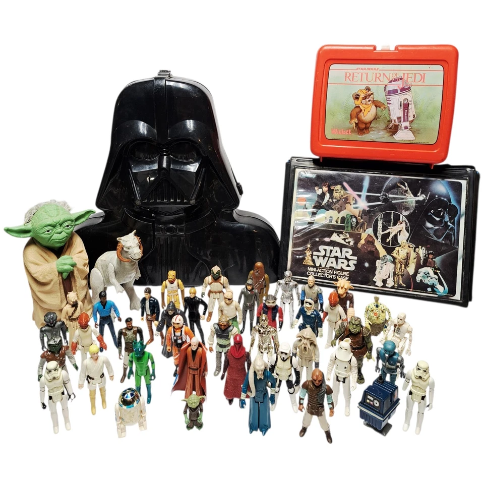 Vintage Star Wars 44 Figure Lot Collection ESB Darth Vader Figure Case 1977-84  - Image 1 of 4