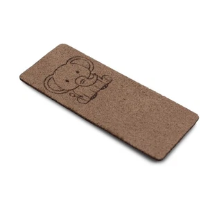 10er Set Klapplabels 6x2,5cm Nähetiketten Label Aufnähen Leder Optik 25 Elefant - Picture 1 of 6