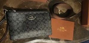 Coach Wristlet, Black With Gift Box, Tags, Ribbon & Care Instructions - Picture 1 of 3