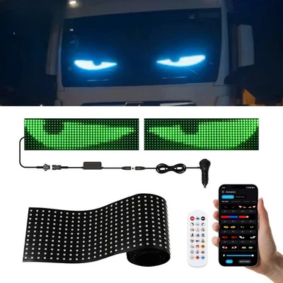 Truck Car Devil Eye LED Pixel Panel Light Remote Control Custom Text Lighting - Image 1 of 4