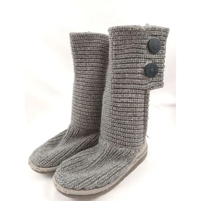 UGG Australia Gray Knit Cardy Button Up Boots US 3 EU 33 Kids Girls - Image 1 of 4