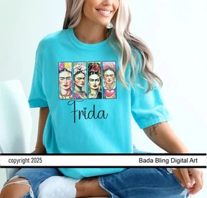 Frida Kahlo T-Shirts Comfort Farbe Unisex Grafik T-Shirts 5 Farben 6 Größen - Bild 1 von 7