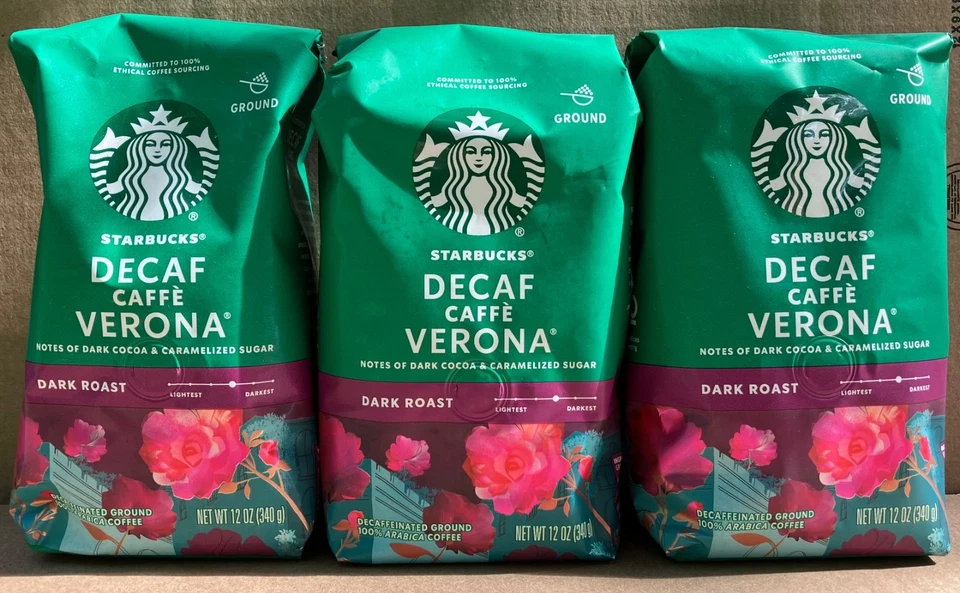Starbucks кофе без кофеина Verona молотый кофе 3 упаковки темная обжарка - Изображение 1 из 1
