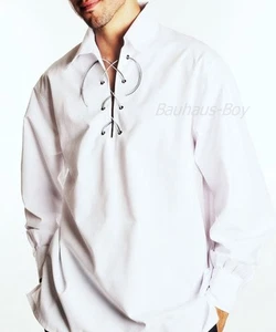 KILT SHIRT WHITE GHILLIE JACOBITE MENS size XX-LARGE SCOTTISH HIGHLAND KILTWEAR - Picture 1 of 3