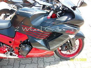 06 07 08 09 10 11 KAWASAKI ZX 14 BLACK FAIRING & NOSE GRILLS SCREENS VENTS - Imagen 1 de 3