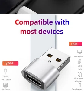 Pack de 2 adaptateurs USB-C vers USB - Charge, transfert de données, compatible multi-appareils - Photo 1 sur 13