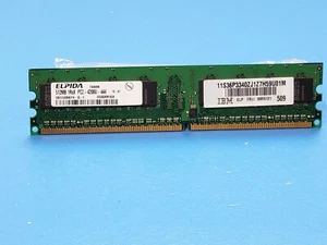 Elpida EBE51UD8AGFA DDR2-533 512MB 1Rx8 PC2-4200U Memory - Picture 1 of 1