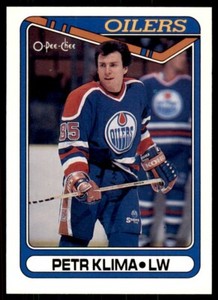 1990-91 O-Pee-Chee Petr Klima . Edmonton Oilers #85