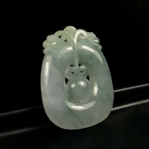 【KATHY JADE】Icy Emerald Floral Blue Jadeite Jade Pendant《Grade A》 - Picture 1 of 1