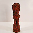 Coco Joe's Tiki Totem Carved Brown Resin Hawii Souvenir #340 - 7.5" Tall