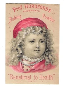 Tarjeta comercial victoriana c1890, polvo para hornear Prof. Horsfords - Imagen 1 de 2