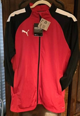 Chaqueta de entrenamiento PUMA Liga para hombre ROJA negra/blanca talla grande calce ajustado nueva con etiquetas Foto 1 de 4