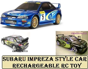 Subaru Impreza style WRC Radio Remote Control Car Fast 1:24 Scale RC Toy Car - Picture 1 of 8