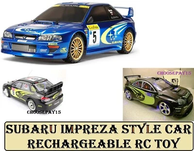 Subaru Impreza style WRC Radio Remote Control Car Fast 1:24 Scale RC Toy Car - Image 1 of 4
