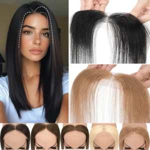 Invisible Forehead Hairline Toupee Human Hair Skin Lace Hairpiece Hair Topper US - Picture 1 of 23